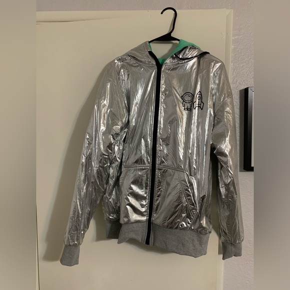 NWOT Limited Edition Chrome Hoodie designed by Jeremy Scott, Size Small - Picture 3 of 6